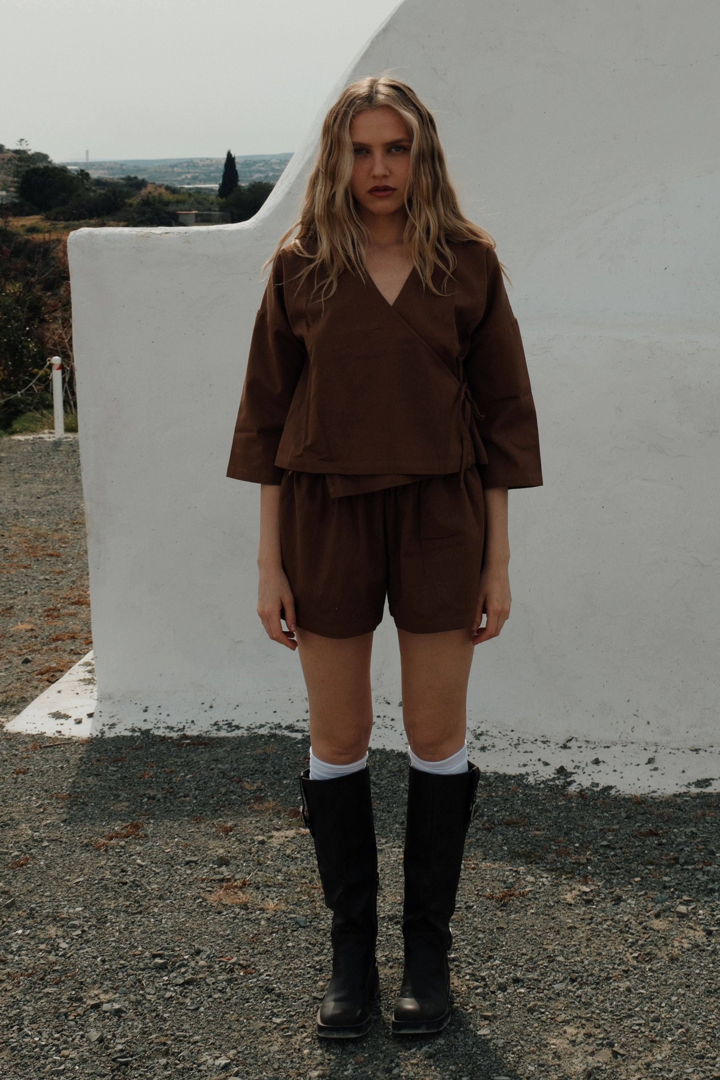 Organic Cotton Lined Shorts Toffee